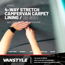 FITS VW T5 SWB 4 WAY STRETCH CAMPER VAN LINING KIT TRIM FIX SMOKE 2M X 10M 20SQM