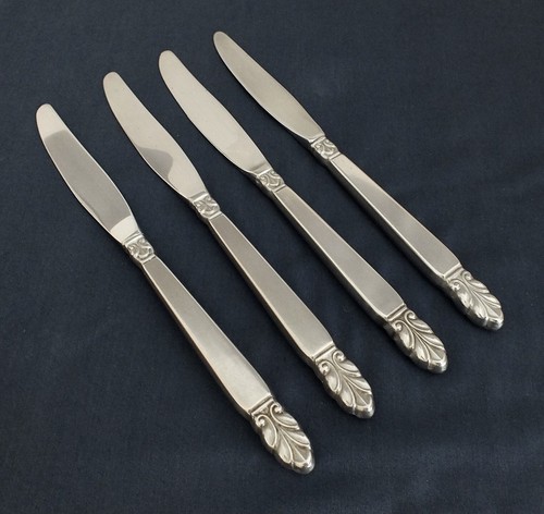 INTERNATIONAL stainless NORSE, 4 dinner knives, Satin & bright! LotBc3 - Picture 2 of 2