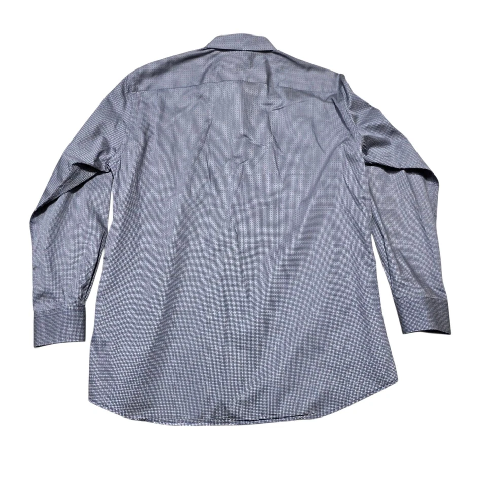 Camisa de Vestir Ermenegildo Zegna Micro Estampado Manga Larga Abotonada, L Foto 3 de 4