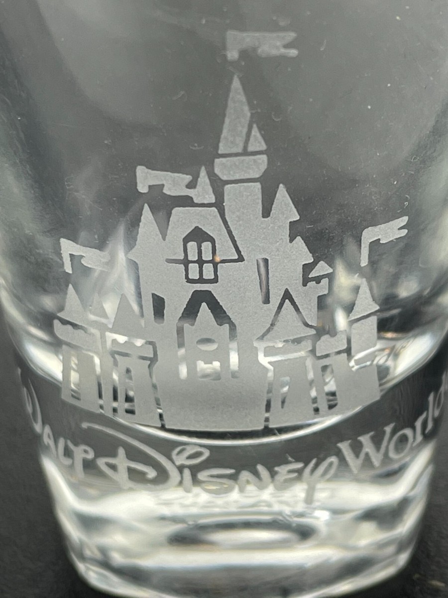 Walt Disney World Parks Shot Glass Etched Cinderella Castle