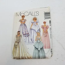 Vintage McCalls 4677 Sewing Pattern Princess Train Wedding Dress 10 12 14 Bride