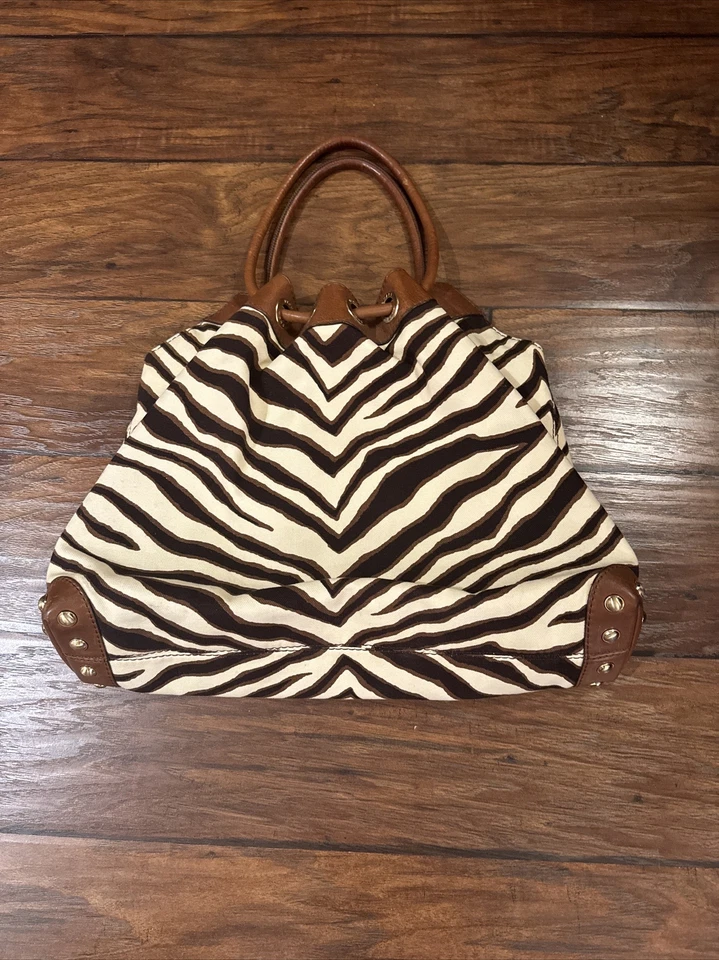 MICHAEL KORS сумочки зебра печати коричневый/черный/бежевый холст кожаная отделка