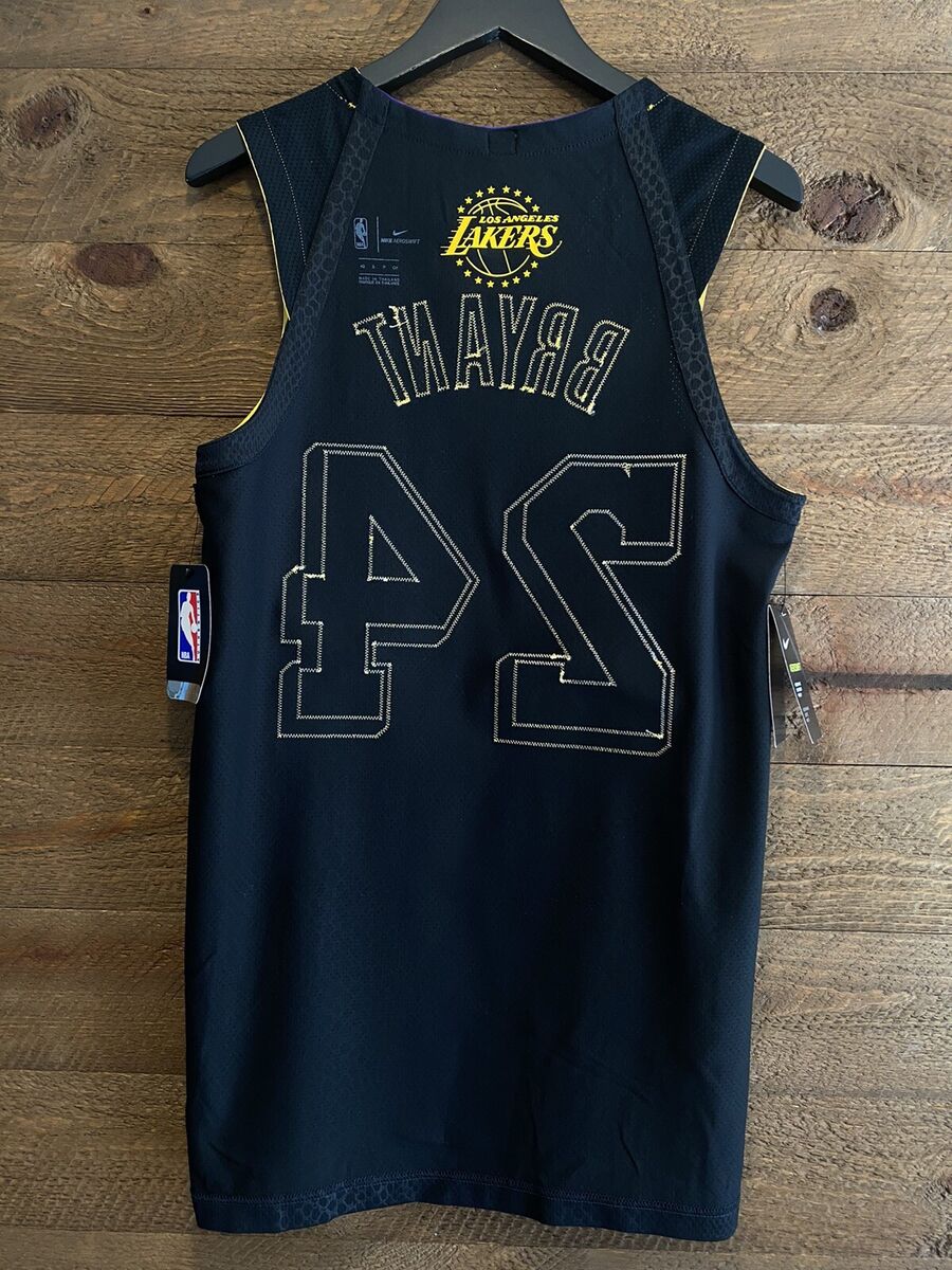 NBA Commemorative Lakers #24 Kobe Bryant Black Replica Stats Jersey NWT