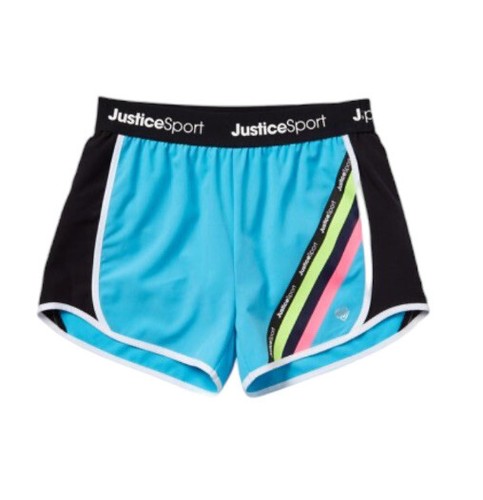 Justice Girls Running Shorts Blue Size 12/14 Polyester Colorful J Sport Logo - Picture 6 of 10