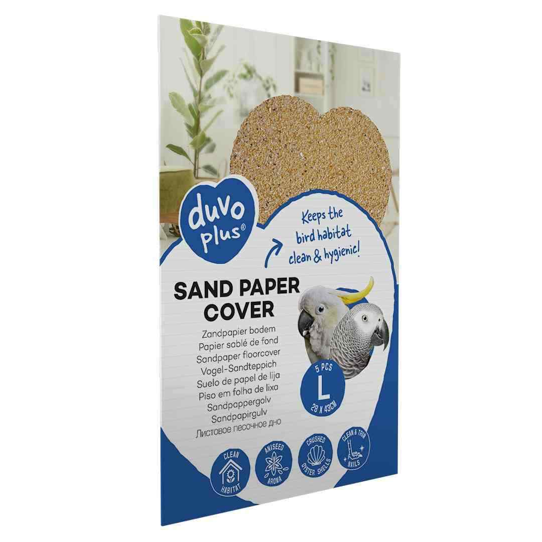 Papier sablé de fond L 28x43cm pour simplifier le nettoyage des cages d'oiseaux