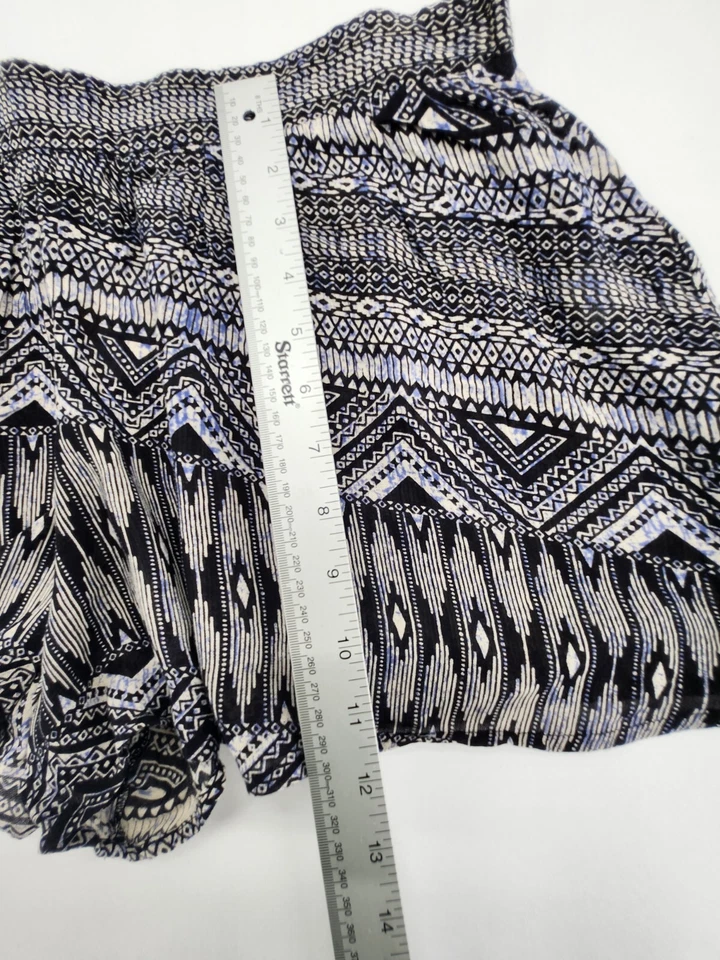Pantalones Cortos Mujer Talla L Negros Tribales Aztecas Geométricos Ligeros Fluidos Nuevos con Etiquetas Foto 3 de 4