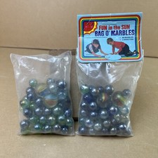 Lot of 2 - Fun in the SUN Bag O Marbles - Unopened Bags - 100 Marbles Total