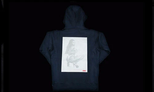 SWEAT SHIRT À CAPUCHE SS17 SUPREME DIGI FLAMBANT NEUF MARINE M MOYEN