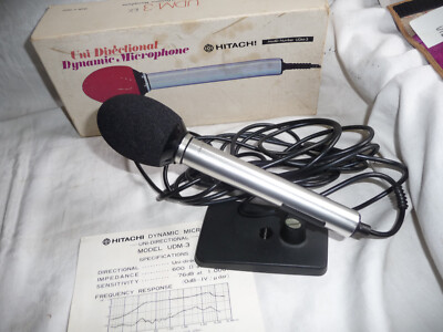 Mikrofon dynamisch HITACHI unidirektional UDM-3 + Kabel Info verpackt U2