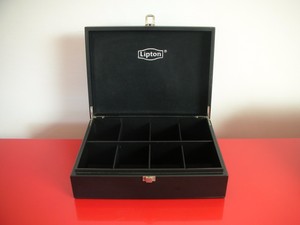 TÈ LIPTON Scatola Legno Nero Bar 8 Scomparti VINTAGE TEA ...