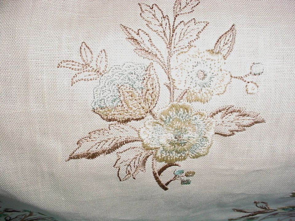 10Y Brunschwig & Fils BF10441 Marwood Oatmeal Embroidery Upholstery Fabric - Image 3 of 4