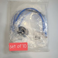 Set of 10 Network Patch Cables 01FT CAT5E 01'RJ45 Male Male Blue CAT5E PATCH CAB