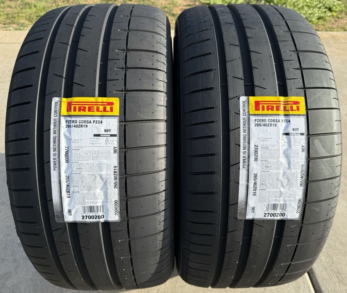 TWO BRAND NEW 265/40ZR19 98Y Pirelli P Zero Corsa PZC4 TWO BRAND NEW 265/40ZR19 98Y Pirelli P Zero Corsa PZC4