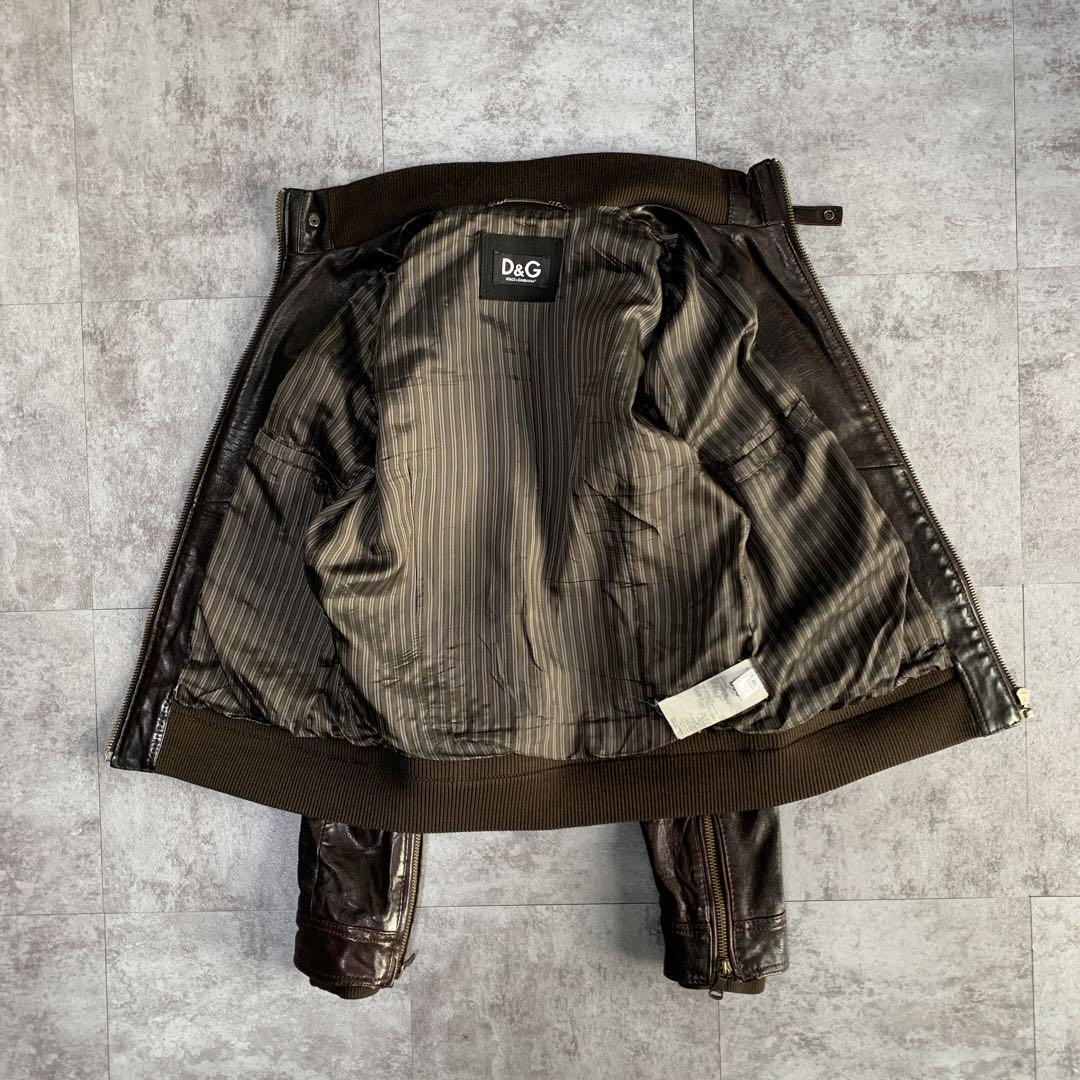 Dolce & Gabbana 2000s Archive Short Leather Blouson Brown Dolce & Gabbana 2000s Archive Short Leather Blouson Brown