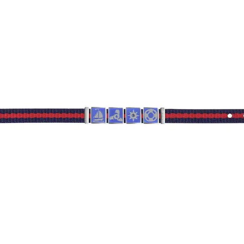 Bracciale Uomo MORELLATO Tessuto Colorato Nero Rosso Verde Bicolor Nylon - Foto 2 di 17