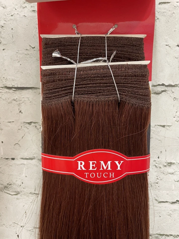 #33 castaño rojizo Revlon 100 % cabello humano extensión de tejido 12" nuevo en paquete castaño rojizo oscuro Foto 3 de 4