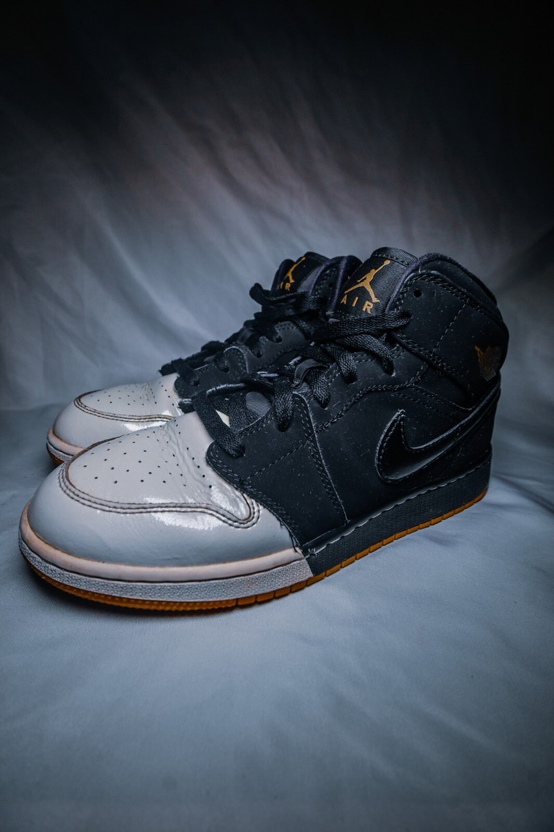 Nike Air Jordan 1 Split Black White Toe 555112-021 Size 7Y