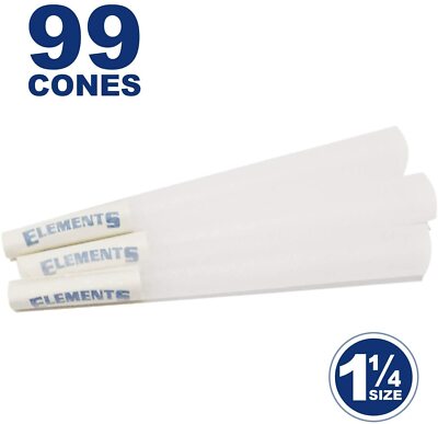 Elements 99 1 1/4 Rice Cones - Natural Unbleached Unrefined Rolling Papers