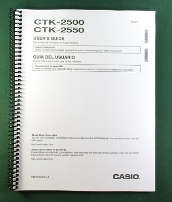 #ad Casio CTK 2500 CTK 2550 Instruction Manual: 36 Pages Coil Bound amp; Clear Covers $17.95