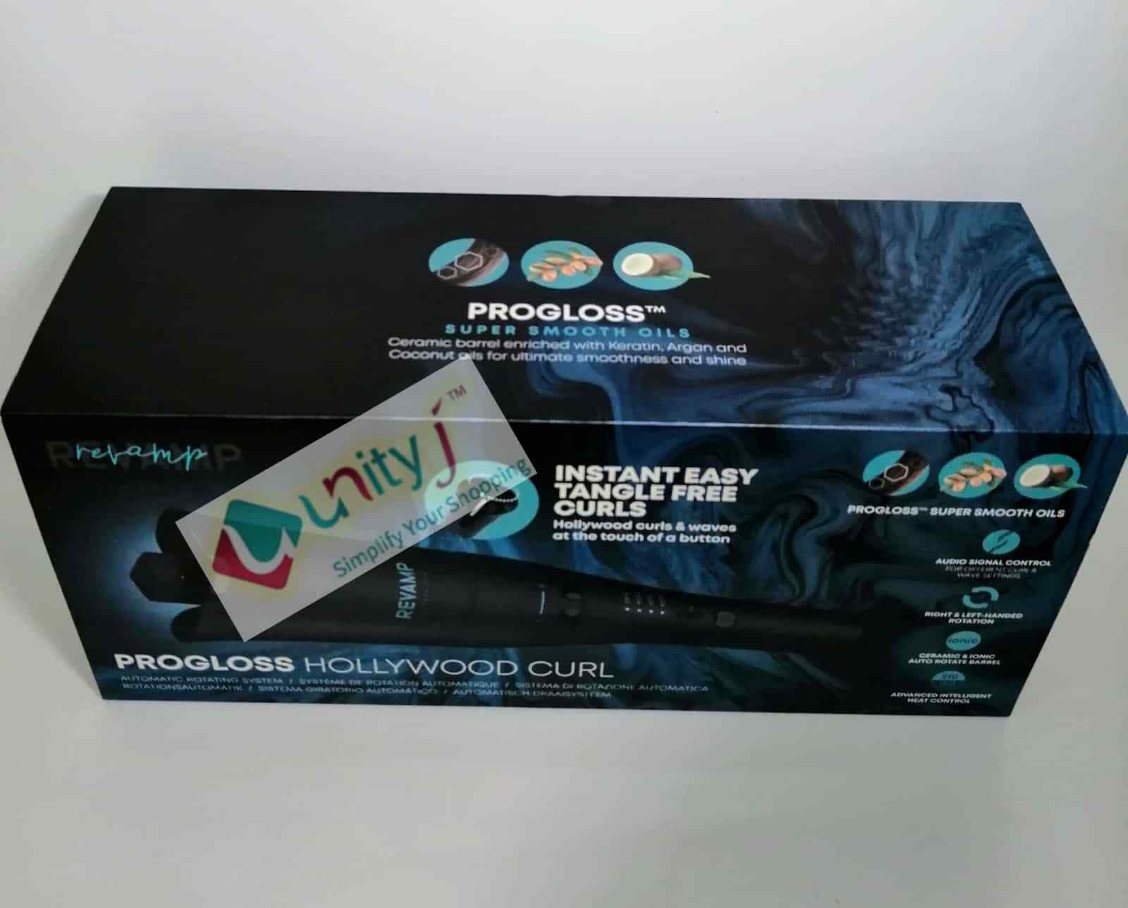 REVAMP Progloss Hollywood Curl Automatic Rotating Hair Curler – Ceramic Ionic Ba
