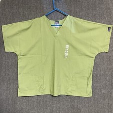 Cherokee Scrub Top Womens 3XL XXXL Green V Neck Pockets CNA Medical Short Sleeve