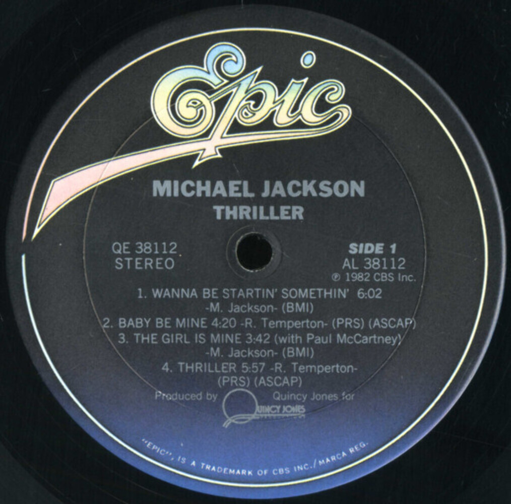 Michael Jackson - Thriller - Epic, Epic - QE 38112, 38112 - LP