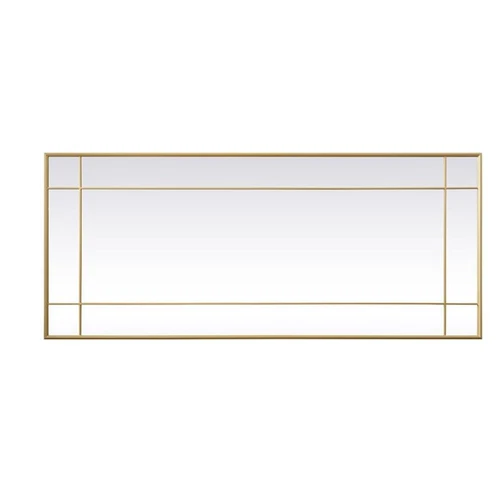 Elegant Decor Viola 30x70" Metal & MDF Panel Full Length Mirror in Brass - Picture 4 of 9