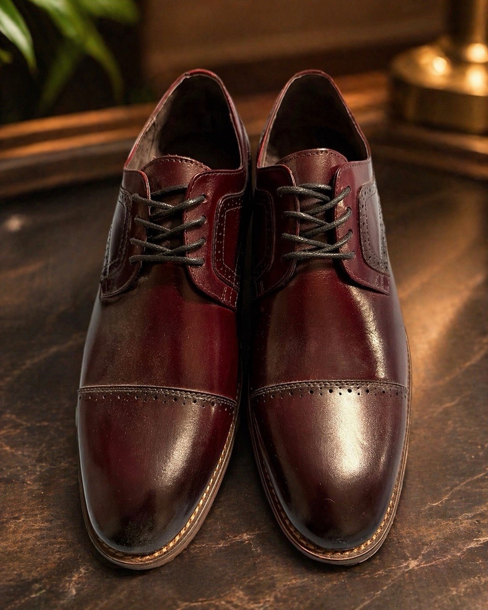 Stacy Adams Dickinson Burgundy Cap Toe Oxford Shoes Men's 8.5M Unworn New |  eBay