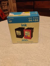 NEW ONN. 64 Black  64 Tri-Color Replacement for HP64 Ink Cartridges sealed