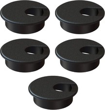 Desk Cable Grommet 2 Inch 50mm Pack of 5 Black Wire Hole Cover for Desk Table