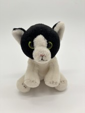 Russ Black White Kitty Cat Plush Green Eyes 6  Stuffed Animal Yomiko