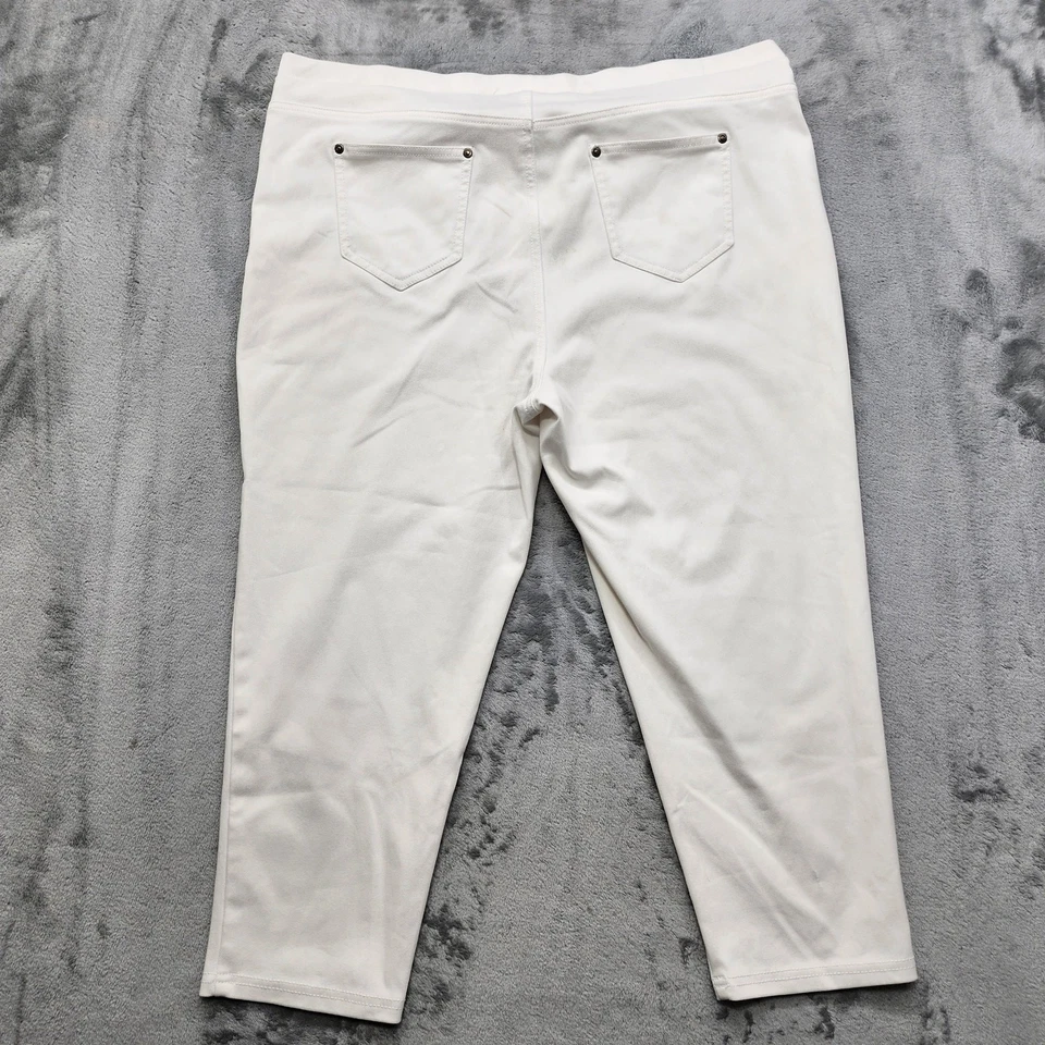 Pantalones de mezclilla Style&Co para mujer 3X blancos cortos capri elásticos jegging informales Foto 2 de 4