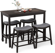 Stylish 5-Piece Counter Height Dining Table Set for 4 - Space-Saving Design