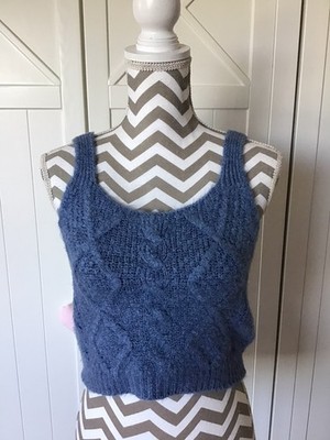 Primark    Crop Top Stricktop blau Gr. S (38/40)