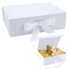 Geschenkbox mit Schleife magnetisch 23x17x7cm Papier Geschenk Verpackung
