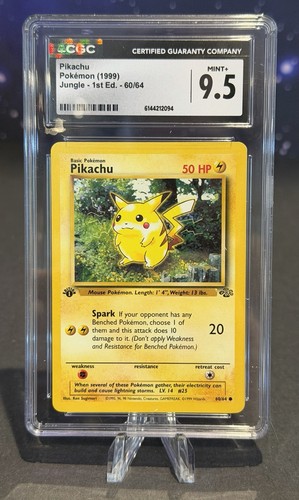 Pikachu (1st Edition) graded CGC 9.5 for sale on eBay