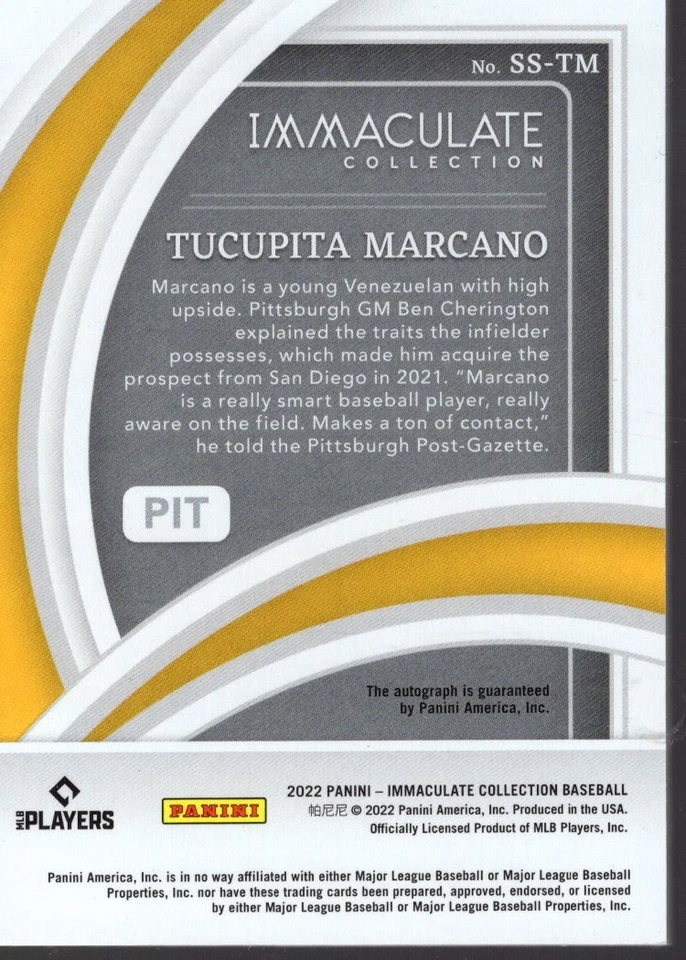 2022 Immaculate Collection Shadowbox Signatures #4 Tucupita Marcano Auto /99 BB - Image 2 of 2