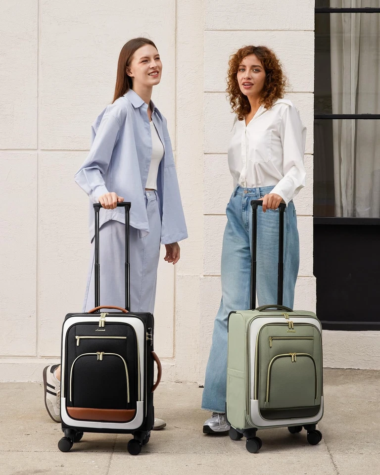 Equipaje de mano 22x14x9 aprobado por aerolínea con carpeta de ropa y rueda giratoria... Foto 2 de 4