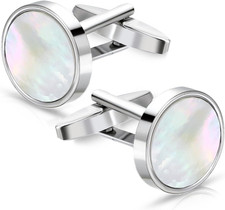 Mother of Pearl Cuff Links Mens Black Cufflinks for Men Groom Classic Shirt Tuxe