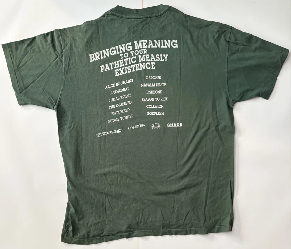 RARO Columbia Records METAL Promo DE COLECCIÓN Camisa de Concierto Alice In Chains 1992 XL Foto 4 de 4