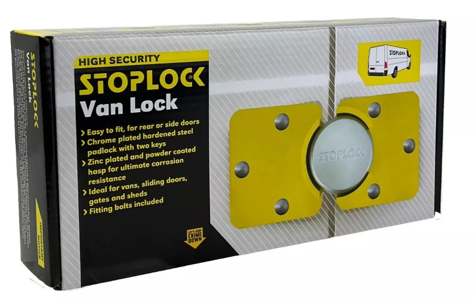 Stoplock Universal High Security Van Door Padlock – Heavy Duty Anti-Theft Shed Lock With 2 Keys, Yellow