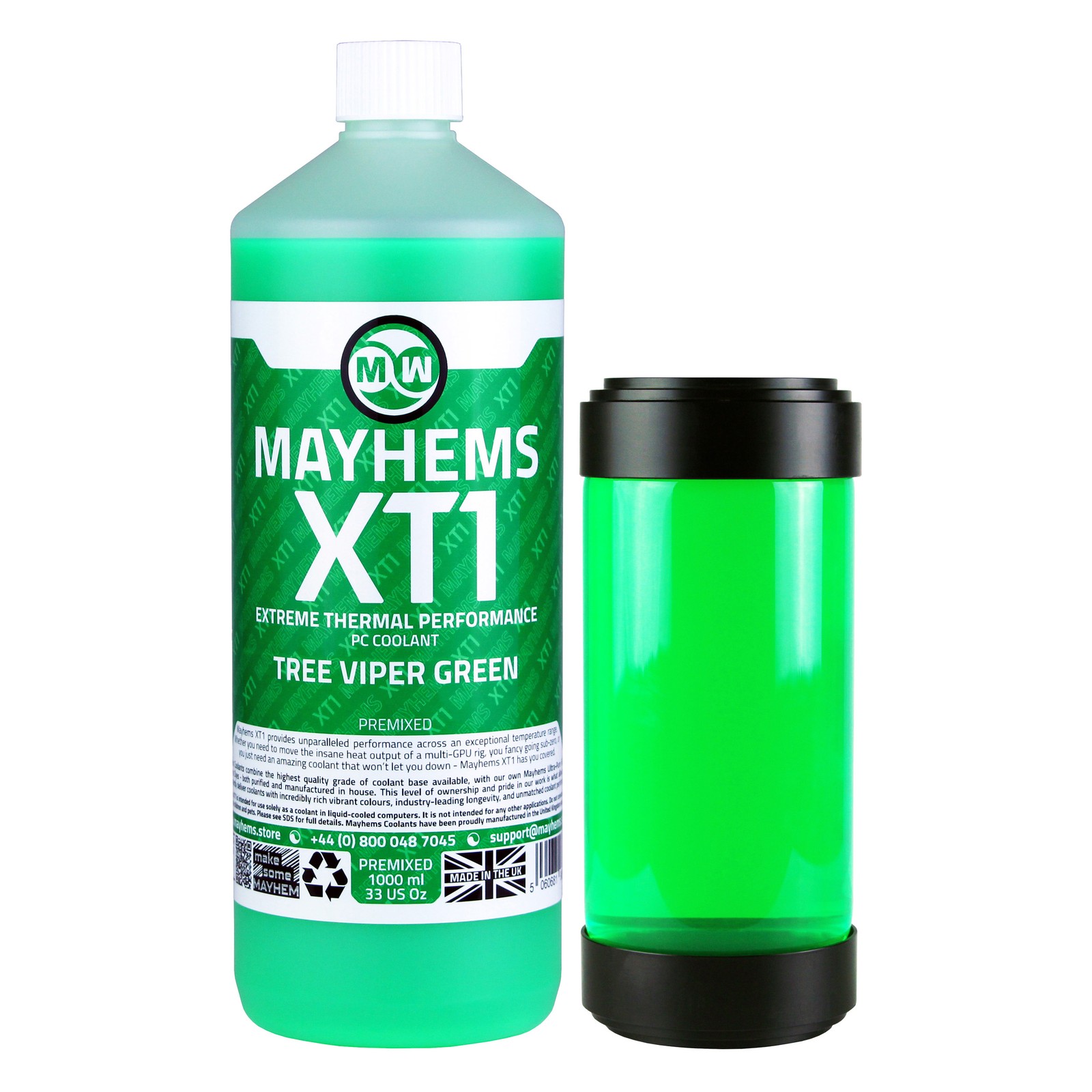 Mayhems - PC Coolant - XT1 Premix - Thermal Series, 1 Litre, Tree Viper Green