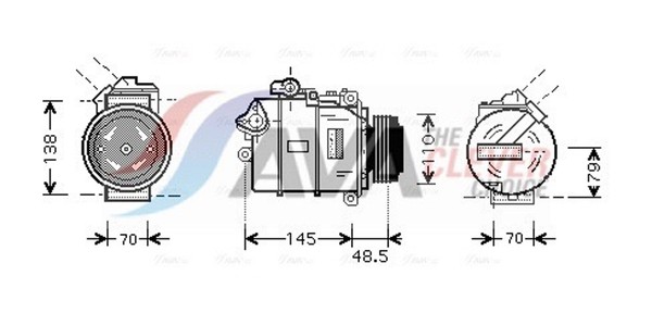 AVA Clever Choice Kompressor Klimaanlage BWAK309 FüR BMW 12V 3Er E46 Touring X3-image