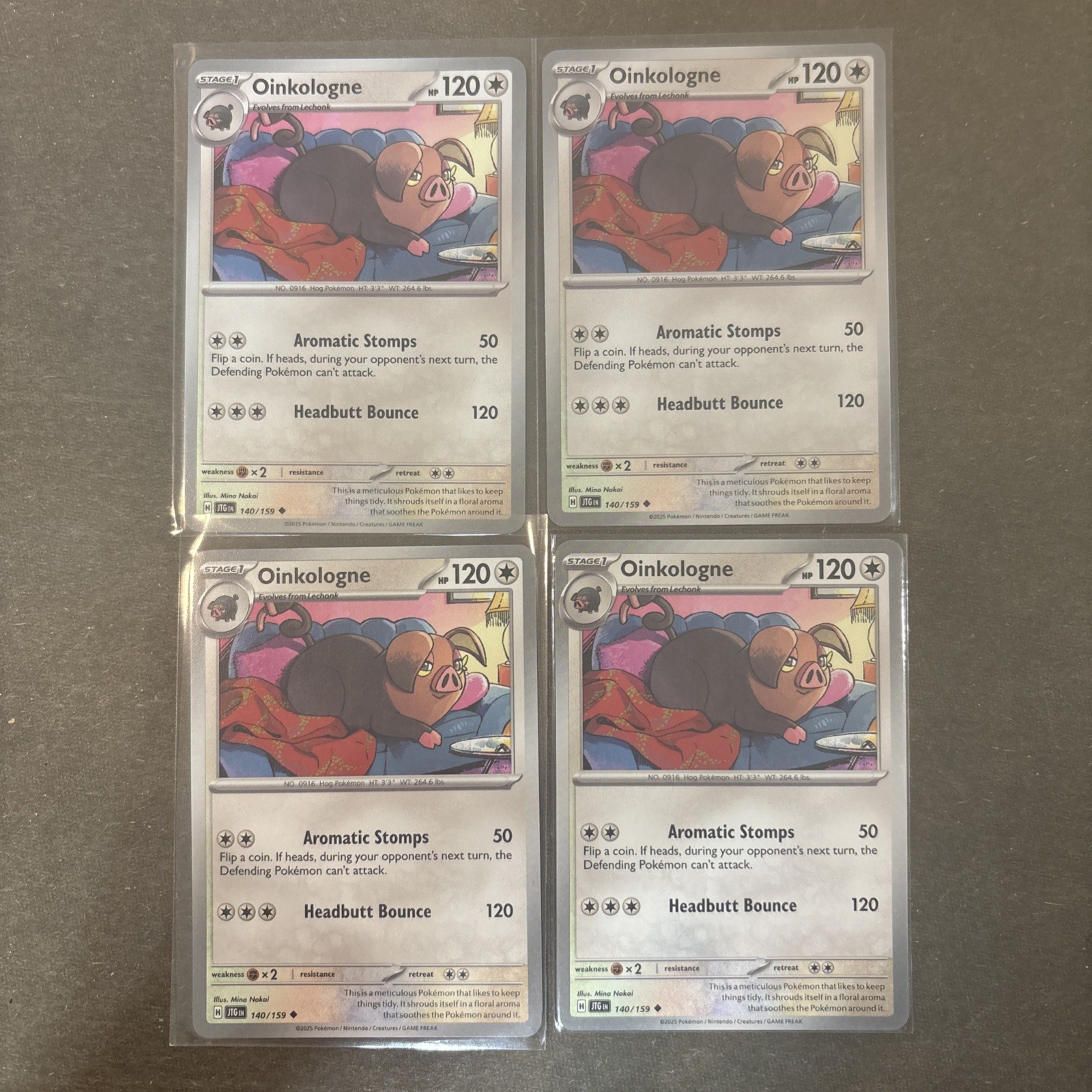 Pokémon TCG: 4x Oinkologne 140/159 Sv09: Journey Together Regular Playset NM