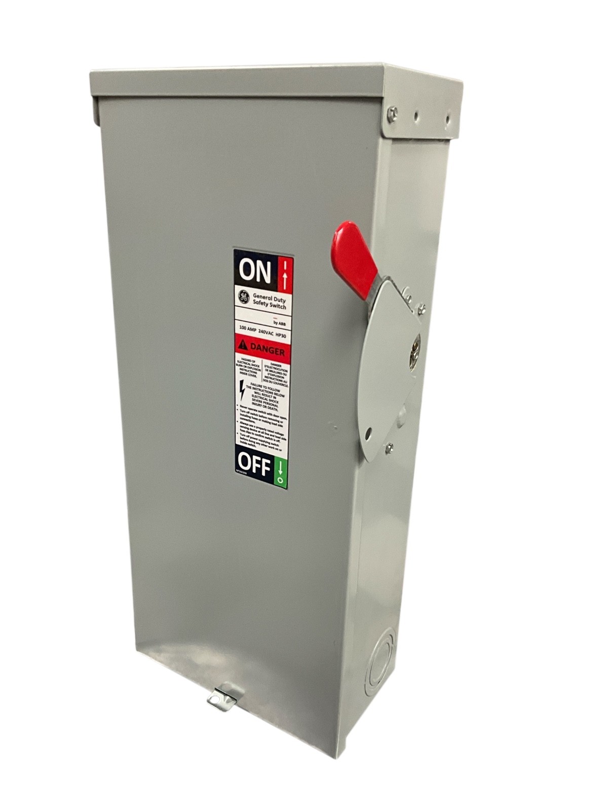 GE ABB TG4323R 100A 240V 3-Pole Fusible Safety Disconnect Switch NEMA 3R Outdoor