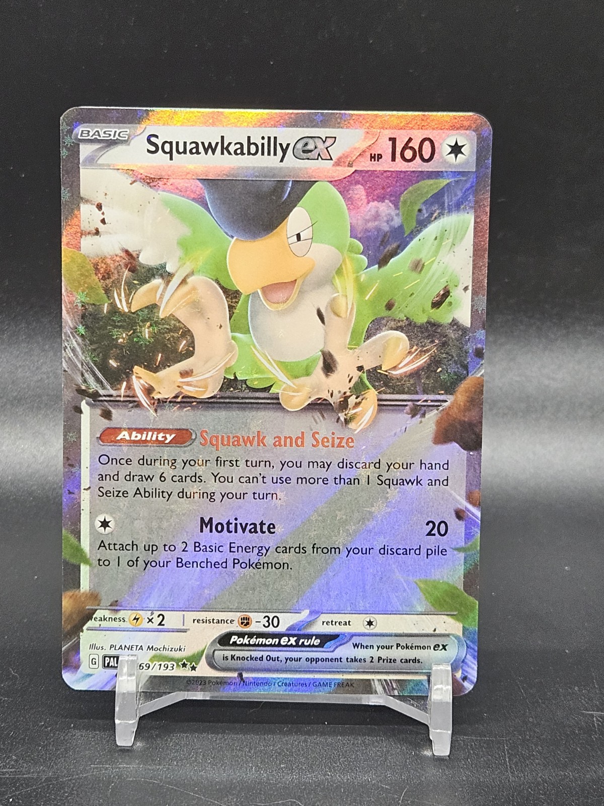 Pokemon Squawkabilly ex 169/193 Paldea Evolved Double Rare Holo NM