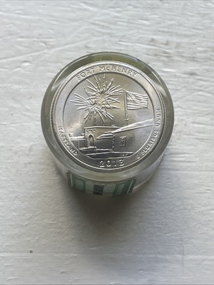 #ad 2013 SEALED ROLL OF 12 UNCIRCULATED Fort McHenry MD. STATE QUARTERS DANBURY MINT $19.99