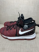 Nike Zoom KD 9 855908-610 Red Black Basketball Shoes Sneakers Youth US Size 7Y