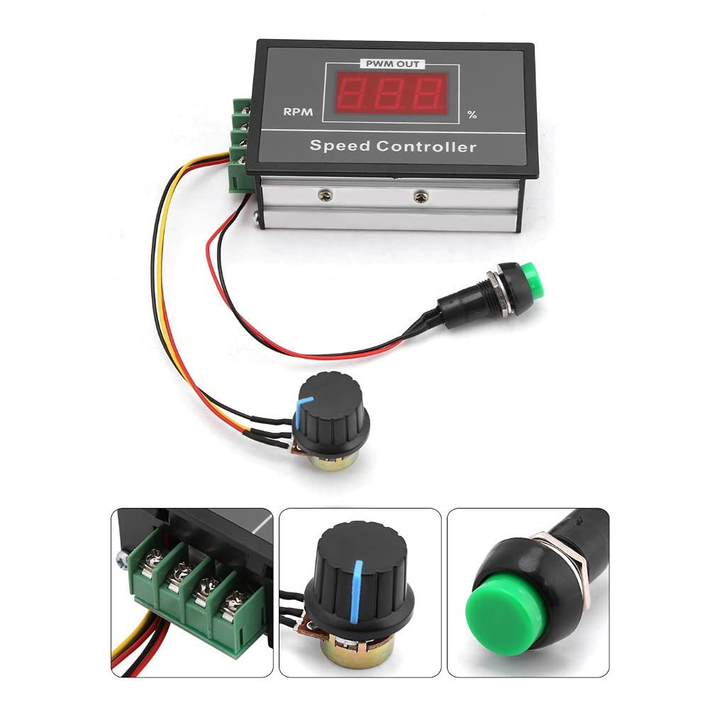 Speed Controller, DC 6-60V 12V 24V 36V 48V 30A PWM DC Motor Speed Controller, P