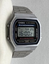     Casio Illuminator Men Digital Watch Silver Electrolumine Alarm Chrono    
